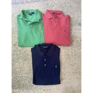 LOT (3) Polo by Ralph Lauren Vintage Men's Golf Long/Short Sleeve Blue Green Red